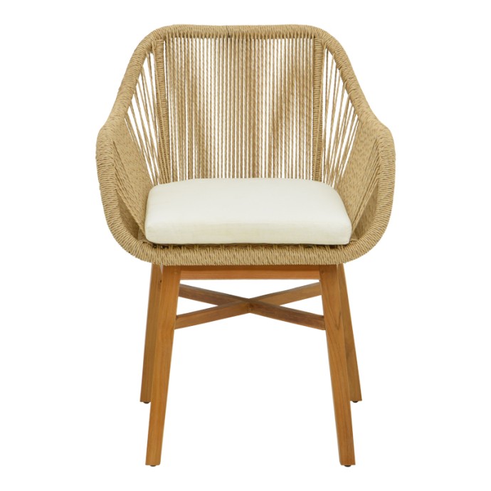 ΠΟΛΥΘΡΟΝΑ KALIE 60X61X80ΕΚ TEAK ΞΥΛΟ ΚΑΙ PE ΣΧΟΙΝΙ ΣΕ ΦΥΣΙΚΗ-ΜΠΕΖ ΑΠΟΧΡΩΣΗ ΜΕ ΜΑΞΙΛΑΡΙ 