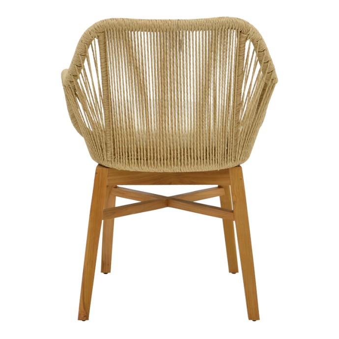 ΠΟΛΥΘΡΟΝΑ KALIE 60X61X80ΕΚ TEAK ΞΥΛΟ ΚΑΙ PE ΣΧΟΙΝΙ ΣΕ ΦΥΣΙΚΗ-ΜΠΕΖ ΑΠΟΧΡΩΣΗ ΜΕ ΜΑΞΙΛΑΡΙ 