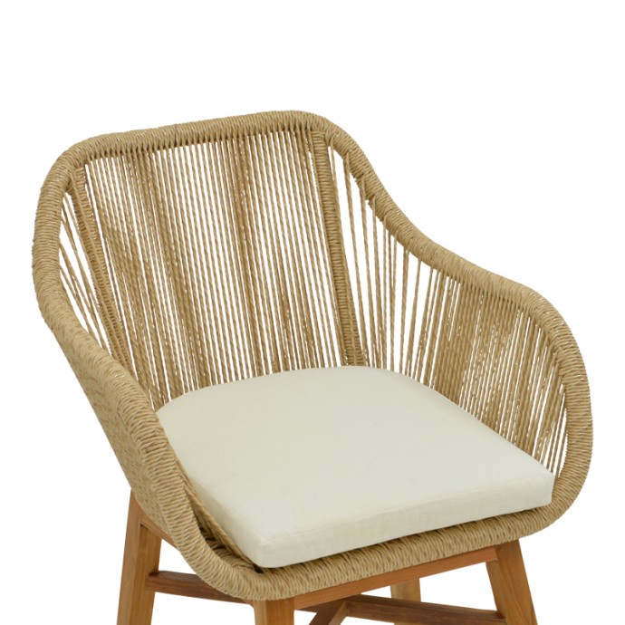 ΠΟΛΥΘΡΟΝΑ KALIE 60X61X80ΕΚ TEAK ΞΥΛΟ ΚΑΙ PE ΣΧΟΙΝΙ ΣΕ ΦΥΣΙΚΗ-ΜΠΕΖ ΑΠΟΧΡΩΣΗ ΜΕ ΜΑΞΙΛΑΡΙ 