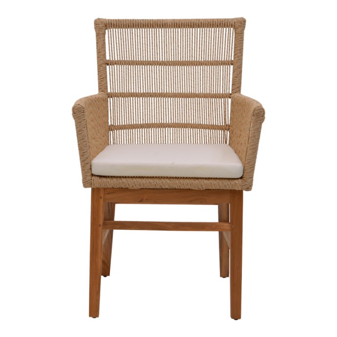 ΠΟΛΥΘΡΟΝΑ INCA 60X61X90ΕΚ TEAK ΞΥΛΟ ΚΑΙ PE ΣΧΟΙΝΙ ΣΕ ΦΥΣΙΚΗ-ΜΠΕΖ ΑΠΟΧΡΩΣΗ ΜΕ ΜΑΞΙΛΑΡΙ 