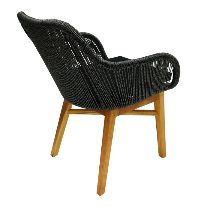 ΠΟΛΥΘΡΟΝΑ KALIE 60X61X80ΕΚ TEAK ΞΥΛΟ ΚΑΙ ΣΥΝΘΕΤΙΚΟ ΣΧΟΙΝΙ ΣΕ ΦΥΣΙΚΗ-ΜΑΥΡΗ ΑΠΟΧΡΩΣΗ ΜΕ ΜΑΞΙΛΑΡΙ 