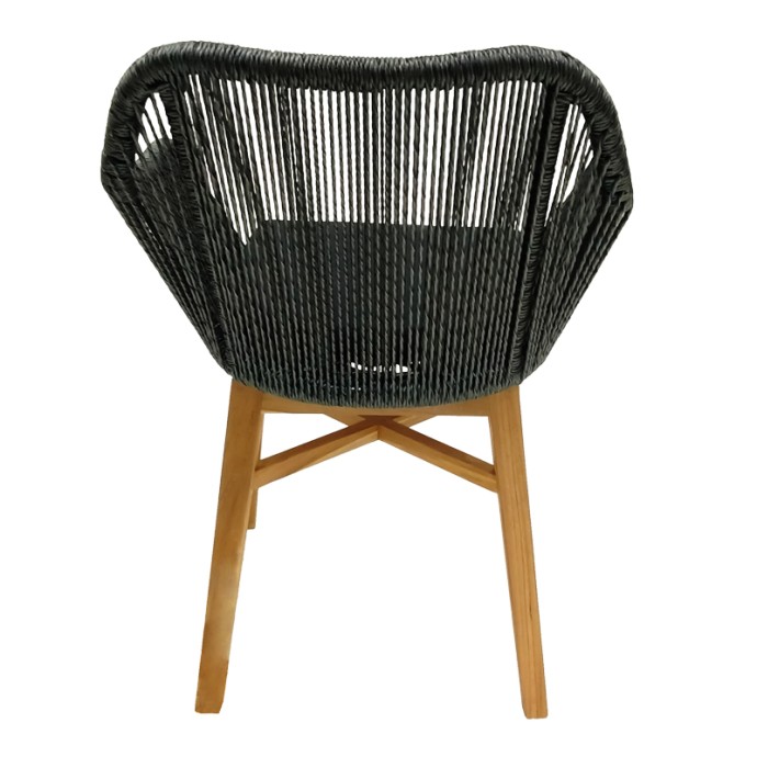 ΠΟΛΥΘΡΟΝΑ KALIE 60X61X80ΕΚ TEAK ΞΥΛΟ ΚΑΙ ΣΥΝΘΕΤΙΚΟ ΣΧΟΙΝΙ ΣΕ ΦΥΣΙΚΗ-ΜΑΥΡΗ ΑΠΟΧΡΩΣΗ ΜΕ ΜΑΞΙΛΑΡΙ 