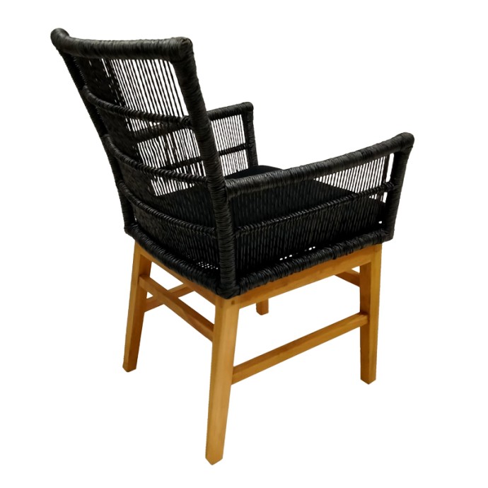 ΠΟΛΥΘΡΟΝΑ INCA 60X61X90ΕΚ TEAK ΞΥΛΟ ΚΑΙ ΣΥΝΘΕΤΙΚΟ ΣΧΟΙΝΙ ΣΕ ΦΥΣΙΚΗ-ΜΑΥΡΗ ΑΠΟΧΡΩΣΗ ΜΕ ΜΑΞΙΛΑΡΙ 