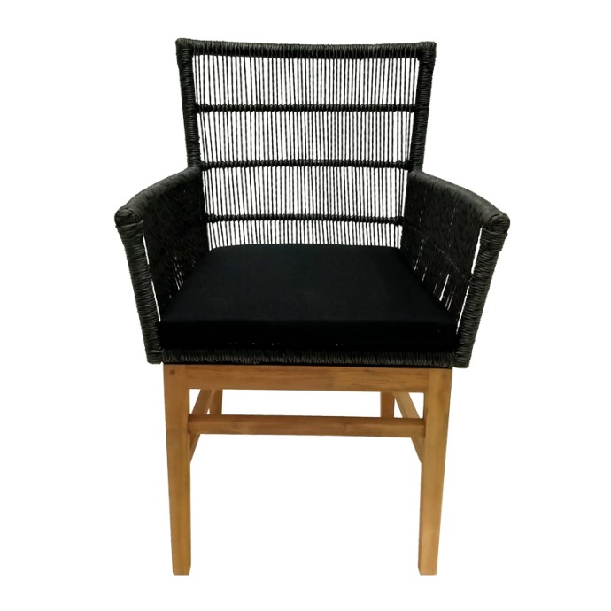 ΠΟΛΥΘΡΟΝΑ INCA 60X61X90ΕΚ TEAK ΞΥΛΟ ΚΑΙ ΣΥΝΘΕΤΙΚΟ ΣΧΟΙΝΙ ΣΕ ΦΥΣΙΚΗ-ΜΑΥΡΗ ΑΠΟΧΡΩΣΗ ΜΕ ΜΑΞΙΛΑΡΙ 