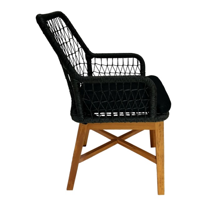 ΠΟΛΥΘΡΟΝΑ ELAIZA 58X60X90ΕΚ TEAK ΞΥΛΟ ΚΑΙ ΣΥΝΘΕΤΙΚΟ ΣΧΟΙΝΙ ΣΕ ΦΥΣΙΚΗ-ΜΑΥΡΗ ΑΠΟΧΡΩΣΗ ΜΕ ΜΑΞΙΛΑΡΙ 