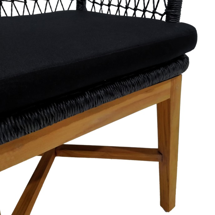 ΠΟΛΥΘΡΟΝΑ ELAIZA 58X60X90ΕΚ TEAK ΞΥΛΟ ΚΑΙ ΣΥΝΘΕΤΙΚΟ ΣΧΟΙΝΙ ΣΕ ΦΥΣΙΚΗ-ΜΑΥΡΗ ΑΠΟΧΡΩΣΗ ΜΕ ΜΑΞΙΛΑΡΙ 