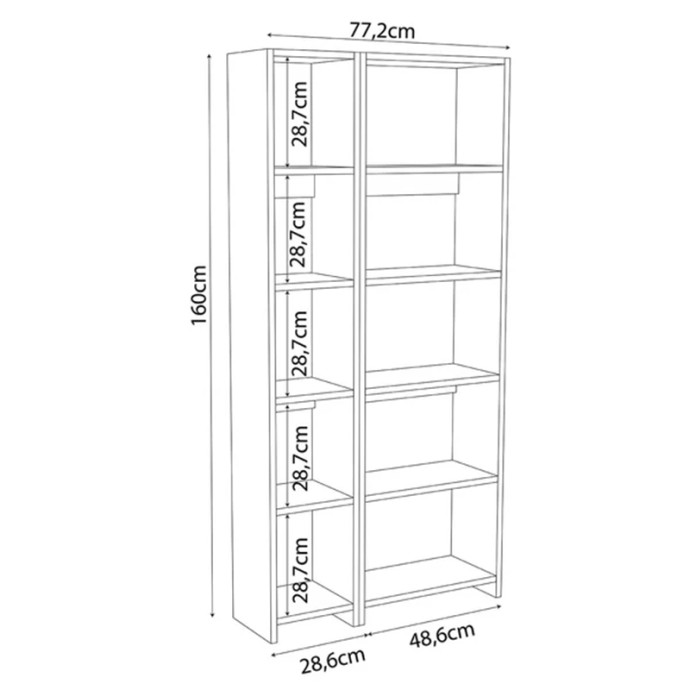 ΒΙΒΛΙΟΘΗΚΗ ALKATHI 77X22X160ΕΚ ΑΝΘΡΑΚΙ ΑΠΟΧΡΩΣΗ 