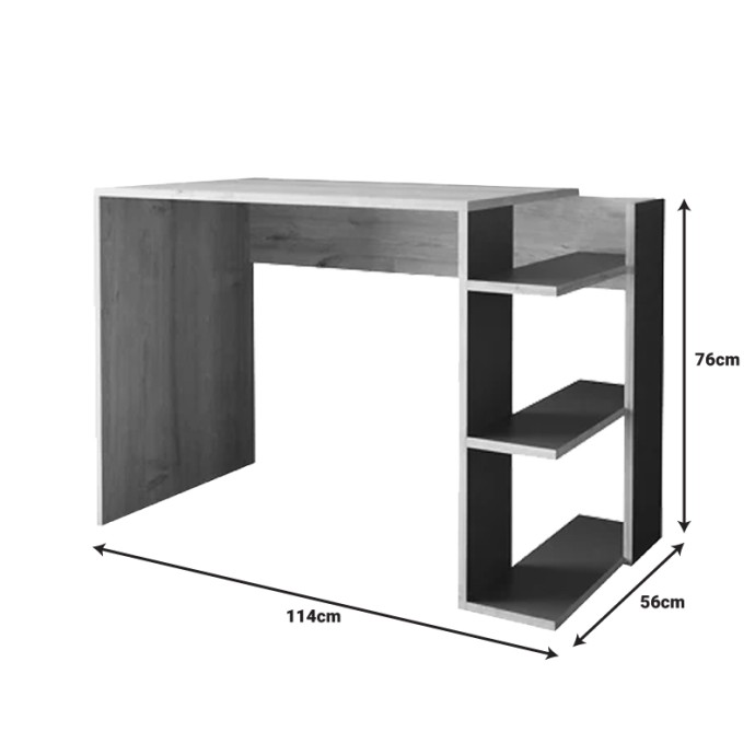 ΓΡΑΦΕΙΟ ΕΡΓΑΣΙΑΣ TOSKA 114X56X76ΕΚ OAK- ΑΝΘΡΑΚΙ ΑΠΟΧΡΩΣΗ 