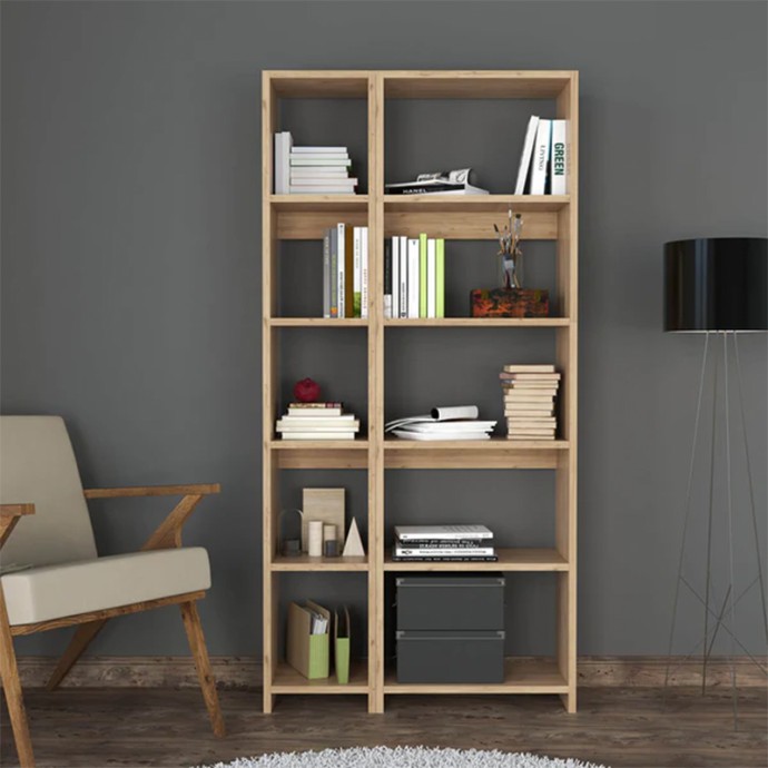 ΒΙΒΛΙΟΘΗΚΗ ALKATHI 77X22X160ΕΚ ΣΕ OAK ΑΠΟΧΡΩΣΗ 