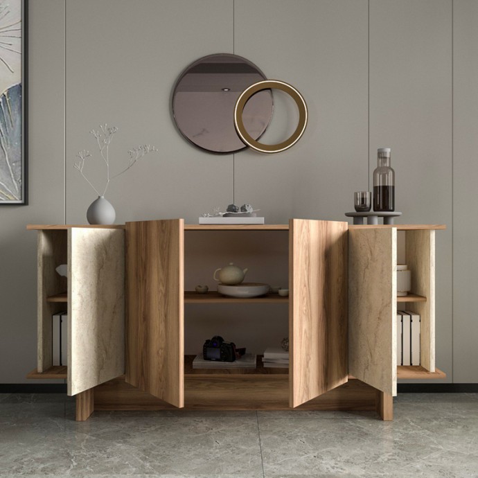ΜΠΟΥΦΕΣ ARAMOS 180X45X80ΕΚ ΣΕ ΚΑΡΥΔΙ ΑΠΟΧΡΩΣΗ ΜΕ ΕΦΕ ΜΑΡΜΑΡΟΥ 