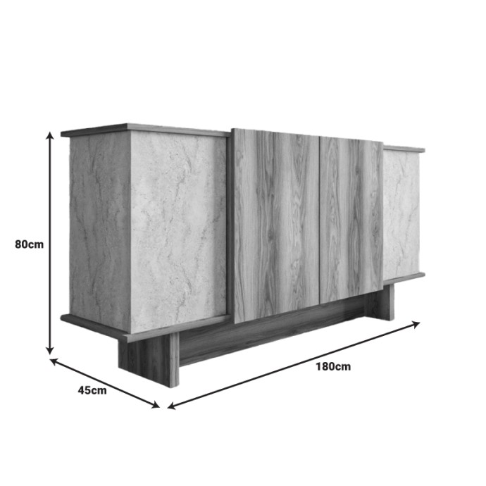 ΜΠΟΥΦΕΣ ARAMOS 180X45X80ΕΚ ΣΕ ΚΑΡΥΔΙ ΑΠΟΧΡΩΣΗ ΜΕ ΕΦΕ ΜΑΡΜΑΡΟΥ 