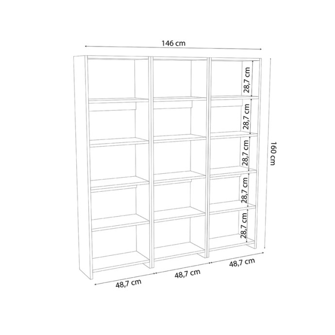 ΒΙΒΛΙΟΘΗΚΗ RABUKU 146X22X123ΕΚ ΣΕ ΛΕΥΚΗ ΑΠΟΧΡΩΣΗ 