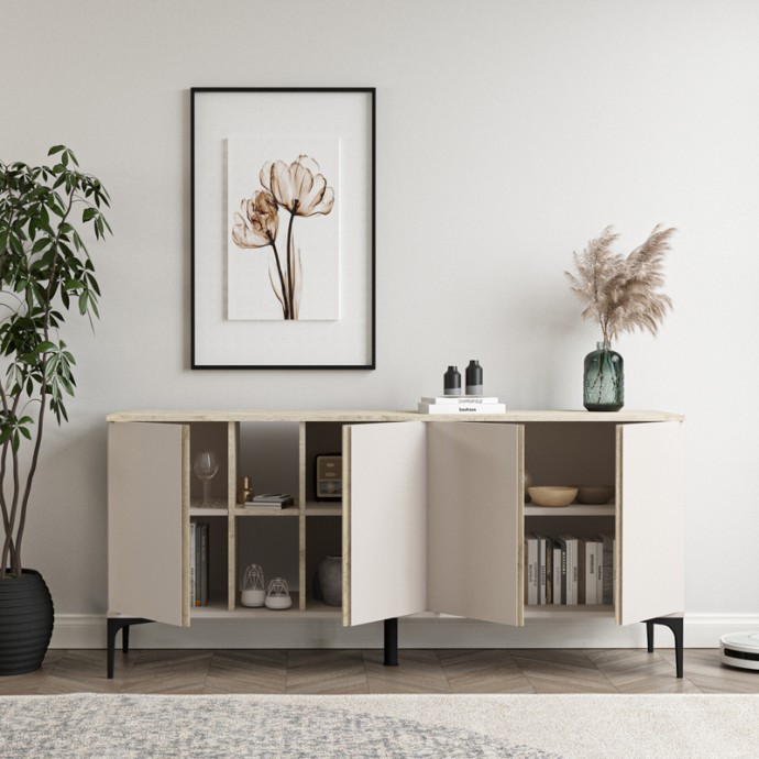 ΜΠΟΥΦΕΣ VETINE 180X45X80ΕΚ ΣΕ ΛΕΥΚΗ ΑΠΟΧΡΩΣΗ 
