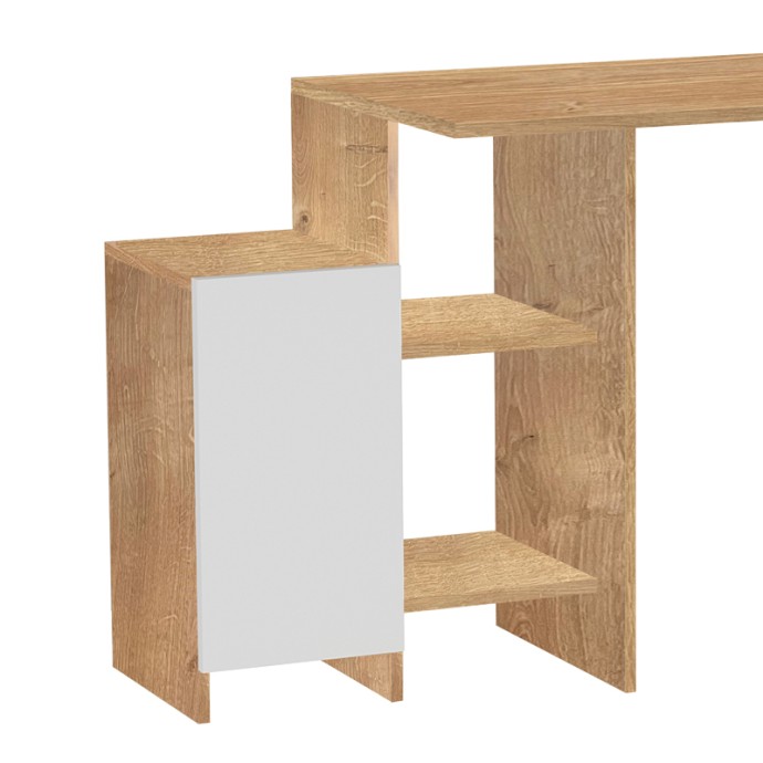KELY ΓΡΑΦΕΙΟ ΜΕ ΡΑΦΙΕΡΑ 113X55X74ΕΚ ΣΕ ΦΥΣΙΚΗ-ΛΕΥΚΗ ΑΠΟΧΡΩΣΗ 