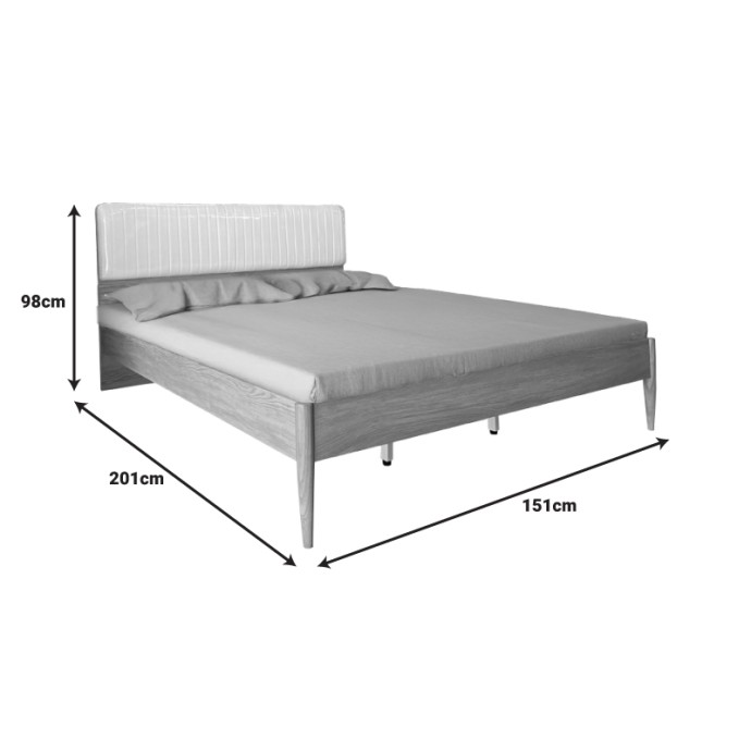 ΚΡΕΒΑΤΙ AKVA  ΔΙΠΛΟ MDF ΣΕ ΦΥΣΙΚΗ ΑΠΟΧΡΩΣΗ 150X200ΕΚ
