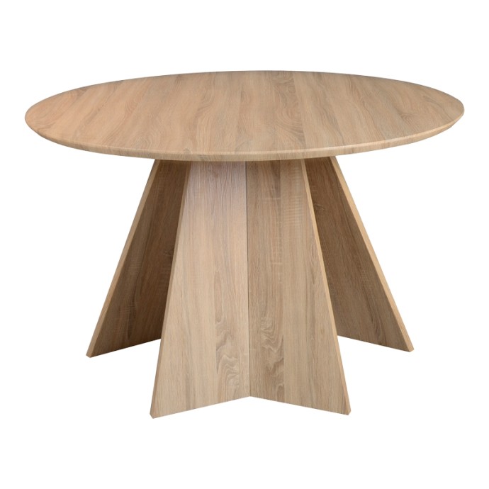 ΤΡΑΠΕΖΙ BIBBLE Φ120X76ΕΚ MDF ΣΕ ΦΥΣΙΚΗ ΑΠΟΧΡΩΣΗ 