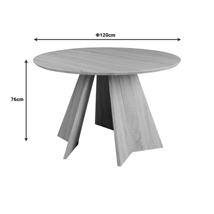 ΤΡΑΠΕΖΙ BIBBLE Φ120X76ΕΚ MDF ΣΕ ΦΥΣΙΚΗ ΑΠΟΧΡΩΣΗ 