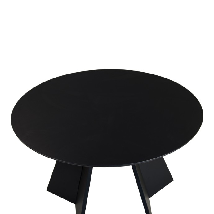 ΤΡΑΠΕΖΙ BIBBLE Φ120X76ΕΚ MDF ΣΕ ΜΑΥΡΗ ΑΠΟΧΡΩΣΗ 