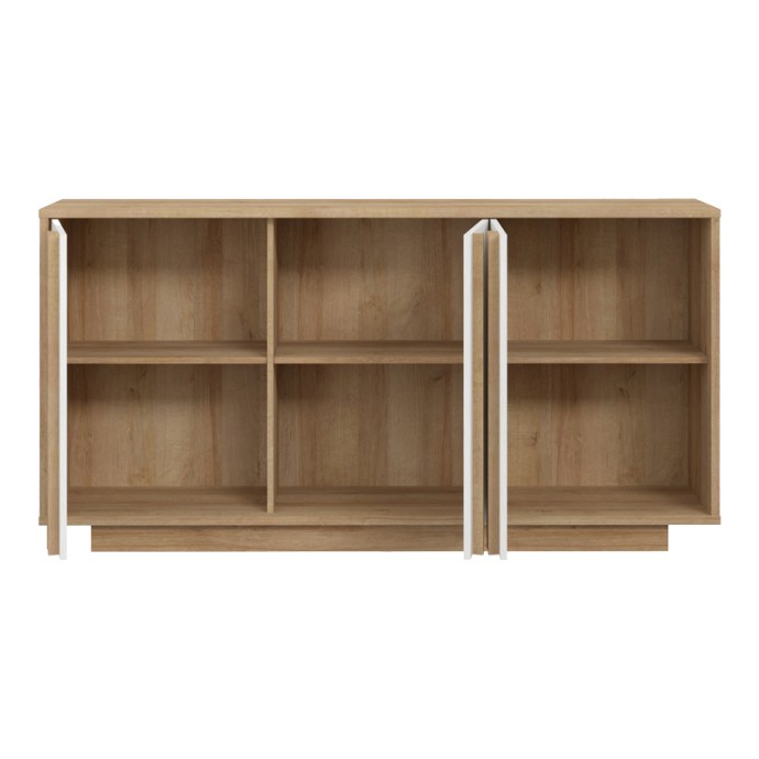 ΜΠΟΥΦΕΣ CHESTO 169.2X42X87ΕΚ ΜΕΛΑΜΙΝΗ ΣΕ ΛΕΥΚΗ ΚΑΙ OAK ΑΠΟΧΡΩΣΗ 