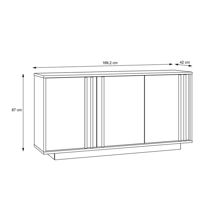 ΜΠΟΥΦΕΣ CHESTO 169.2X42X87ΕΚ ΜΕΛΑΜΙΝΗ ΣΕ ΛΕΥΚΗ ΚΑΙ OAK ΑΠΟΧΡΩΣΗ 