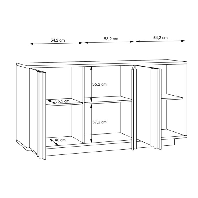 ΜΠΟΥΦΕΣ CHESTO 169.2X42X87ΕΚ ΜΕΛΑΜΙΝΗ ΣΕ ΛΕΥΚΗ ΚΑΙ OAK ΑΠΟΧΡΩΣΗ 