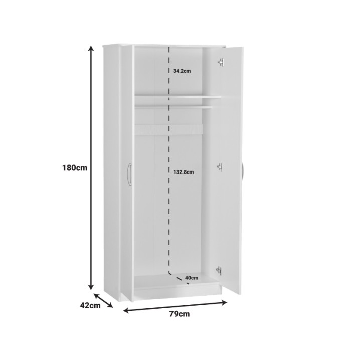 ZELIA ΝΤΟΥΛΑΠΑ ΡΟΥΧΩΝ ΔΙΦΥΛΛΗ 79X42X180ΕΚ SONOMA-OAK 