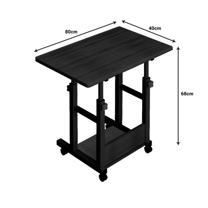 ΓΡΑΦΕΙΟ ΤΡΟΧΗΛΑΤΟ STOLU I MDF-METAL ΣΕ ΚΑΡΥΔΙ ΑΠΟΧΡΩΣΗ 80X40X68ΕΚ