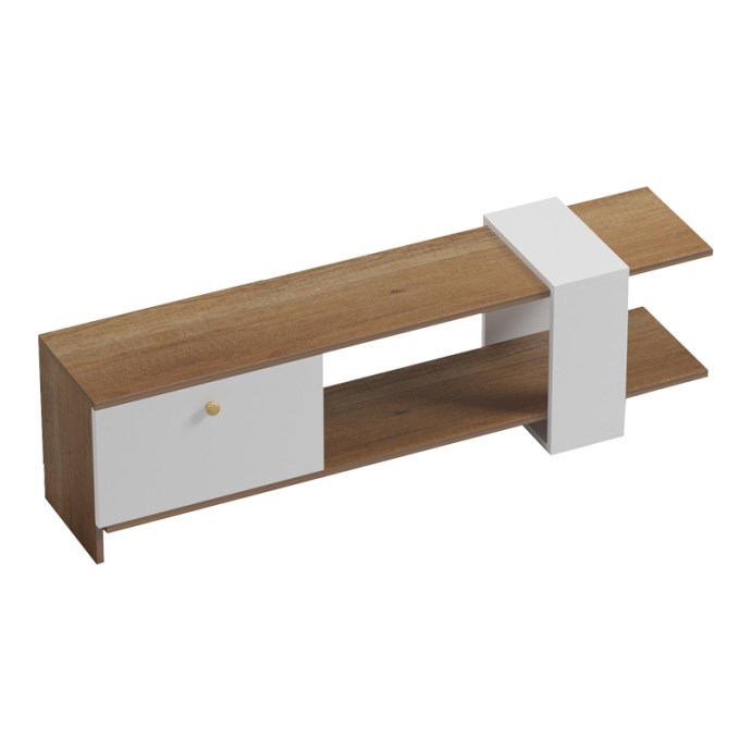 STANDI ΕΠΙΠΛΟ ΤΗΛΕΟΡΑΣΗΣ 120X25X36.8ΕΚ ΜΕΛΑΜΙΝΗ ΦΥΣΙΚΟ-ΛΕΥΚΟ
