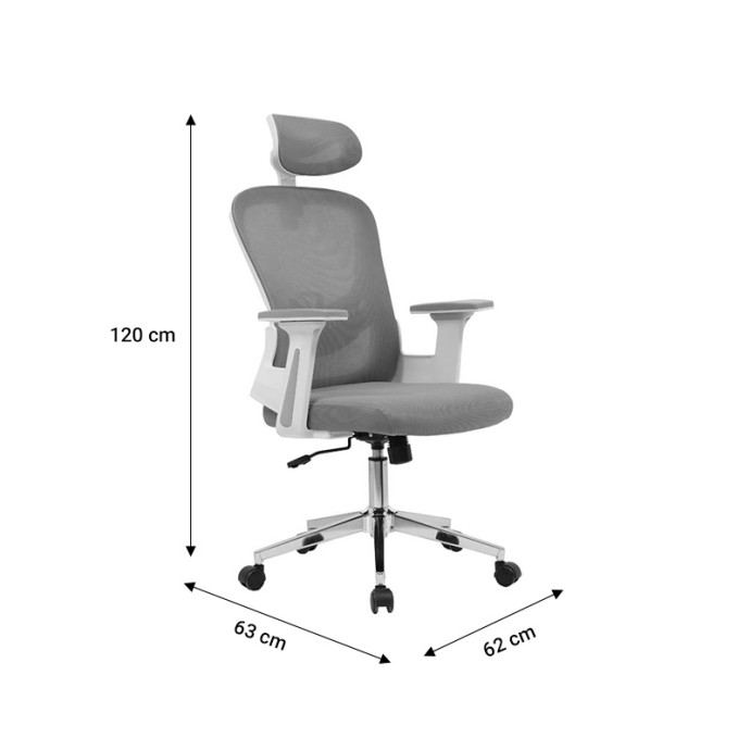 ΚΑΡΕΚΛΑ ΓΡΑΦΕΙΟΥ ΔΙΕΥΘΥΝΤΗ IGNATIUS 62x63x120cm MESH ΑΝΟΙΧΤΟ ΓΚΡΙ