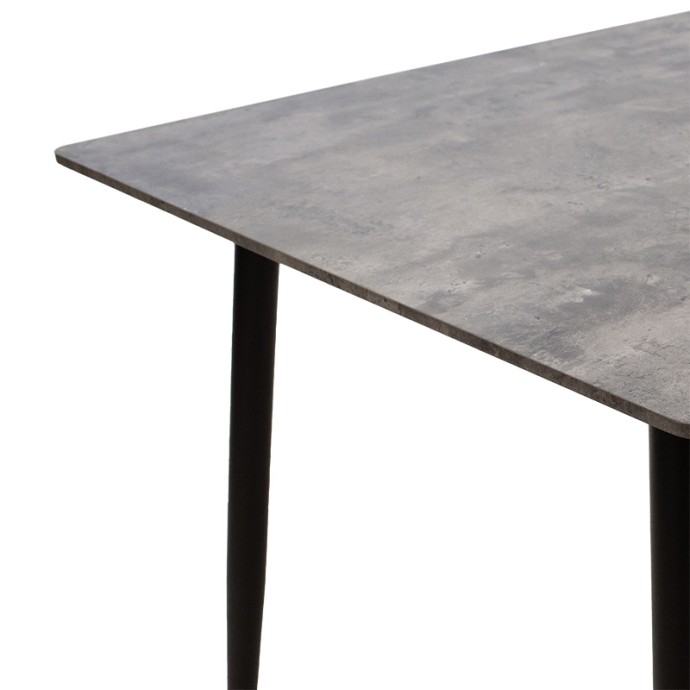 CUBA ΤΡΑΠΕΖΙ MDF 70x70x75εκ ΓΚΡΙ CEMENT-ΜΑΥΡΟ 