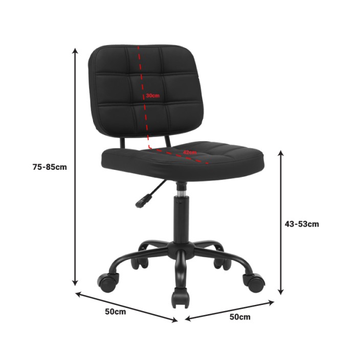 ΚΑΡΕΚΛΑ ΓΡΑΦΕΙΟΥ SEDIA PU ΣΕ ΜΑΥΡΗ ΑΠΟΧΡΩΣΗ 50X50X75-85ΕΚ