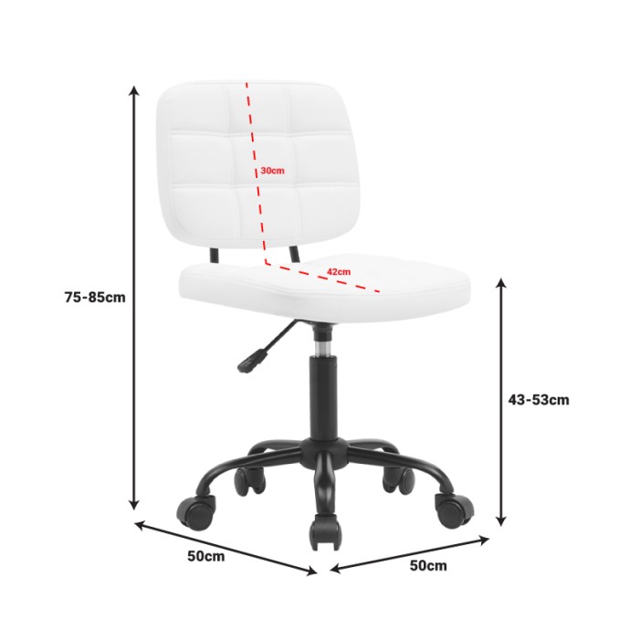 ΚΑΡΕΚΛΑ ΓΡΑΦΕΙΟΥ SEDIA PU ΣΕ ΛΕΥΚΗ ΑΠΟΧΡΩΣΗ 50X50X75-85ΕΚ
