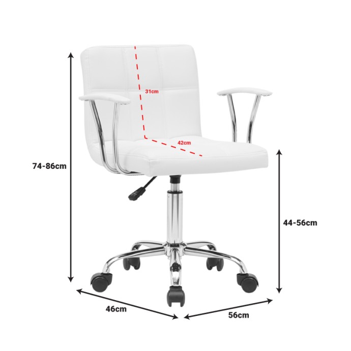 ΚΑΡΕΚΛΑ ΓΡΑΦΕΙΟΥ BULECO PU ΣΕ ΛΕΥΚΗ ΑΠΟΧΡΩΣΗ 56X46X74-86ΕΚ
