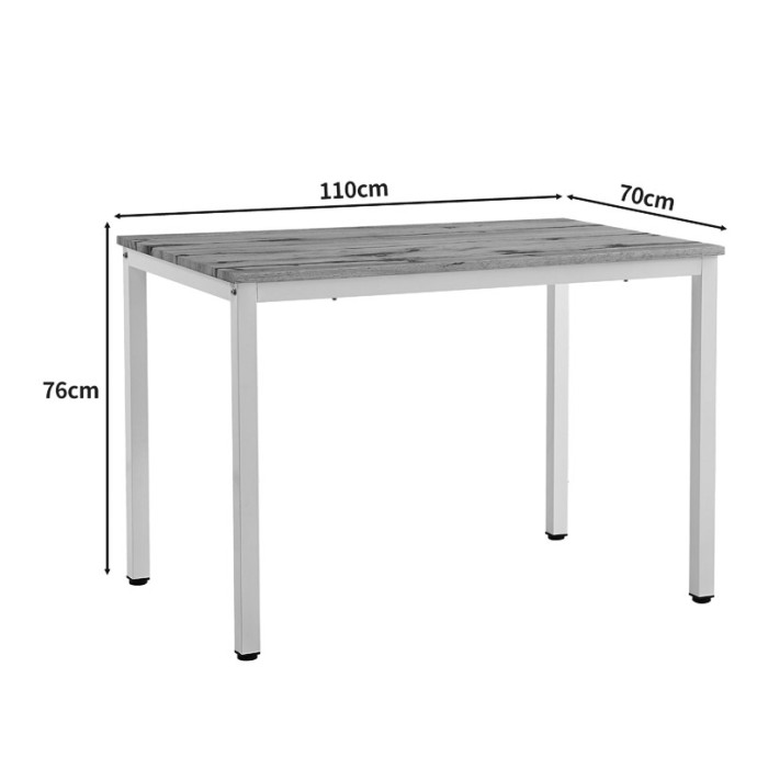 ΤΡΑΠΕΖΙ WITTE MDF/METAL ΣΕ SONOMA ΑΠΟΧΡΩΣΗ ΜΕ ΜΑΥΡΟ ΠΟΔΙ 110X70X76ΕΚ