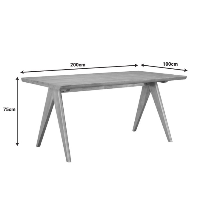 ΤΡΑΠΕΖΙ WINSLOW ΞΥΛΟ RUBBERWOOD ΣΕ ΑΝΟΙΧΤΟ ΚΑΡΥΔΙ ΧΡΩΜΑ 200X100X75ΕΚ
