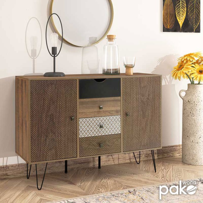 ΜΠΟΥΦΕΣ BOHO ΜΕ ΤΕΣΣΕΡΑ ΣΥΡΤΑΡΙΑ ΚΑΡΥΔΙ ΜΕΤΑΛΛΙΚΑ ΠΟΔΙΑ 122X39,5X86ΕΚ