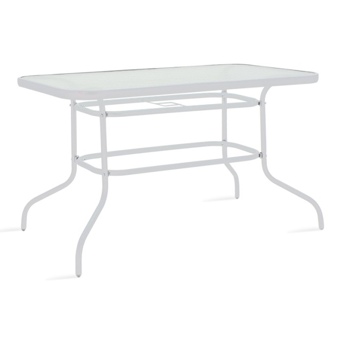 VALOR-CALAN I ΤΡΑΠΕΖΑΡΙΑ ΣΕΤ 5ΤΕΜ 120X70X70ΕΚ ΜΕΤΑΛΛΟ ΛΕΥΚΟ-ΚΑΦΕ TEXTILENE 