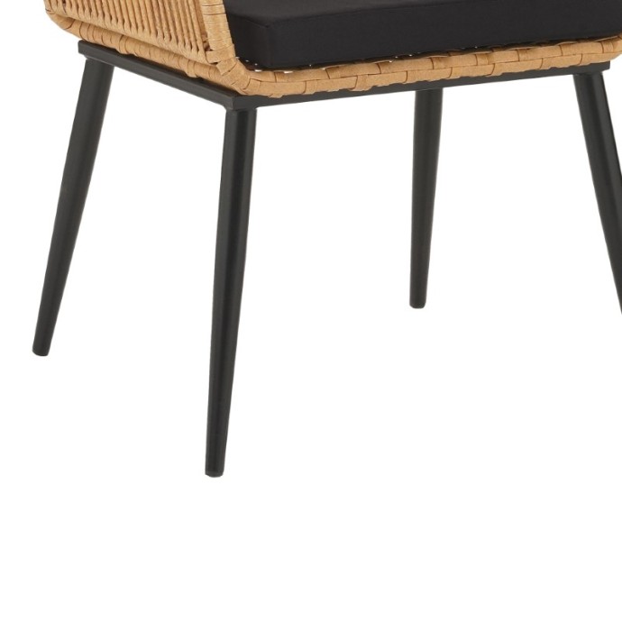 ΠΟΛΥΘΡΟΝΑ TANISH RATTAN ΦΥΣΙΚΟ-ΠΟΔΙ ΜΑΥΡΟ ΜΕΤΑΛΛΟ 58X58.5X87ΕΚ