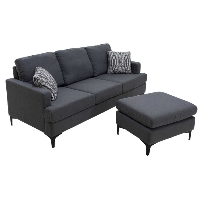 ΓΩΝΙΑΚΟΣ ΚΑΝΑΠΕΣ ΜΕ ΣΚΑΜΠΟ SLIM 185X140X70ΕΚ ΥΦΑΣΜΑ ΑΝΘΡΑΚΙ ΜΕ ΜΑΞΙΛΑΡΙΑ 