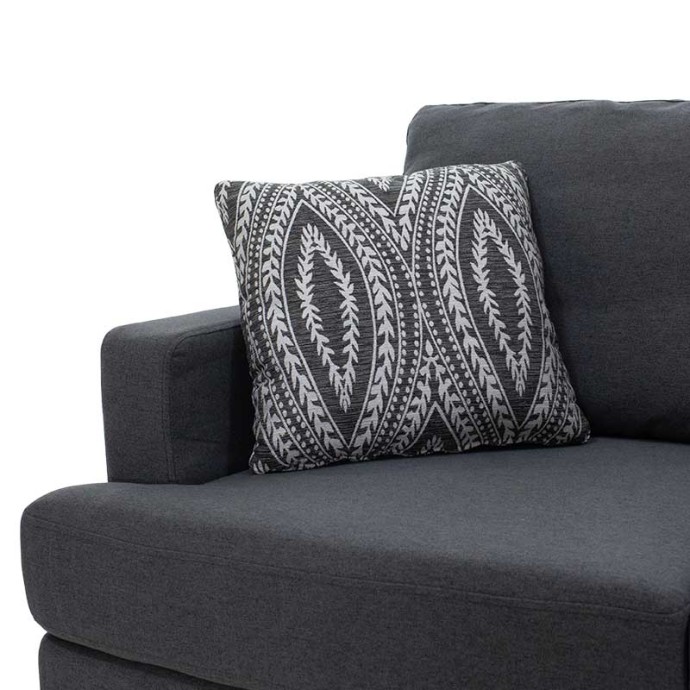 ΓΩΝΙΑΚΟΣ ΚΑΝΑΠΕΣ ΜΕ ΣΚΑΜΠΟ SLIM 185X140X70ΕΚ ΥΦΑΣΜΑ ΑΝΘΡΑΚΙ ΜΕ ΜΑΞΙΛΑΡΙΑ 
