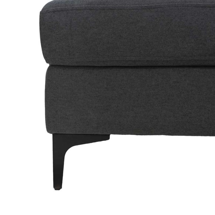 ΓΩΝΙΑΚΟΣ ΚΑΝΑΠΕΣ ΜΕ ΣΚΑΜΠΟ SLIM 185X140X70ΕΚ ΥΦΑΣΜΑ ΑΝΘΡΑΚΙ ΜΕ ΜΑΞΙΛΑΡΙΑ 