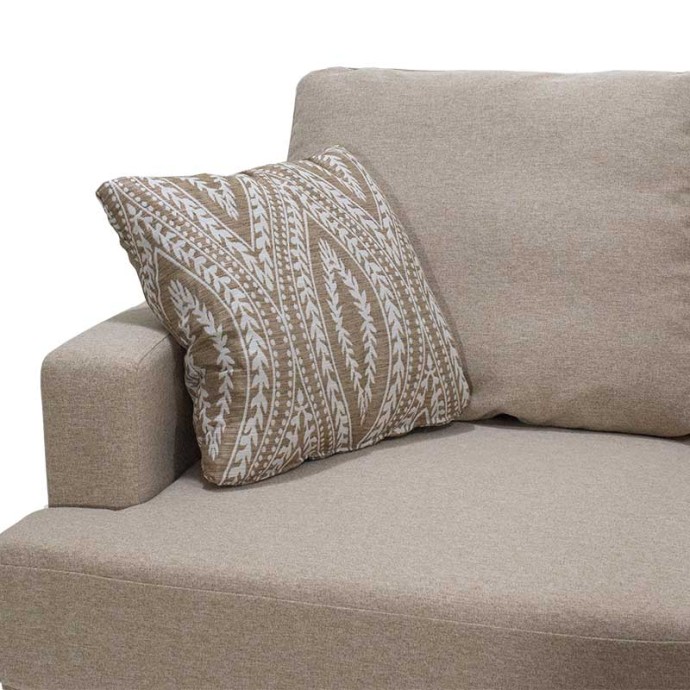 ΓΩΝΙΑΚΟΣ ΚΑΝΑΠΕΣ ΜΕ ΣΚΑΜΠΟ SLIM 185X140X70ΕΚ ΥΦΑΣΜΑ ΜΠΕΖ ΜΕ ΜΑΞΙΛΑΡΙΑ 