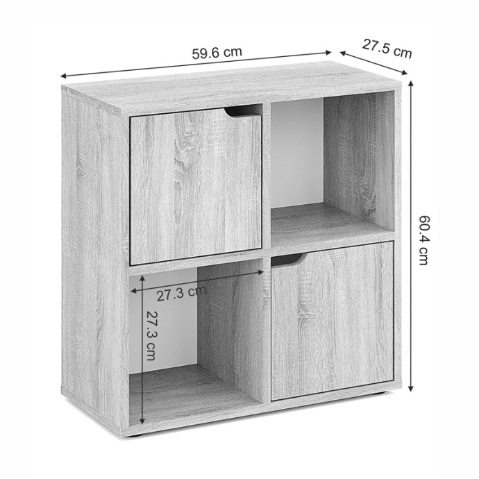 ΒΙΒΛΙΟΘΗΚΗ BOOKEL ΣΕ ΛΕΥΚΗ ΑΠΟΧΡΩΣΗ 59.6X27.5X60.4ΕΚ