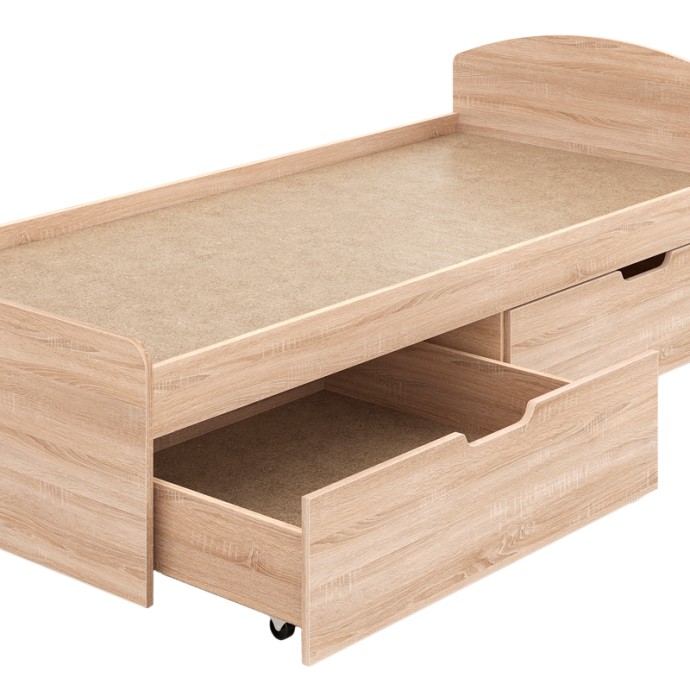 ΚΡΕΒΑΤΙ REGAN ΜΕ ΣΥΡΤΑΡΙΑ ΣΕ OAK ΑΠΟΧΡΩΣΗ 90X200ΕΚ