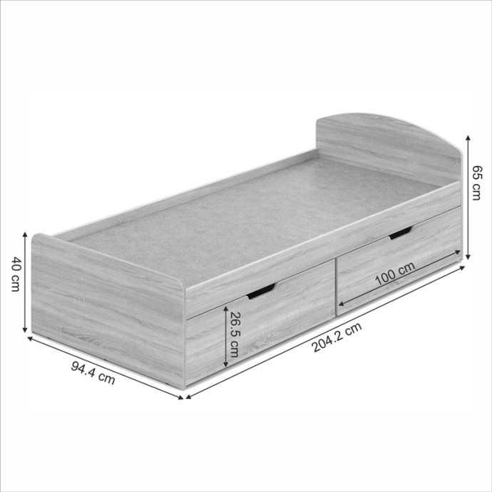 ΚΡΕΒΑΤΙ REGAN ΜΕ ΣΥΡΤΑΡΙΑ ΣΕ OAK ΑΠΟΧΡΩΣΗ 90X200ΕΚ