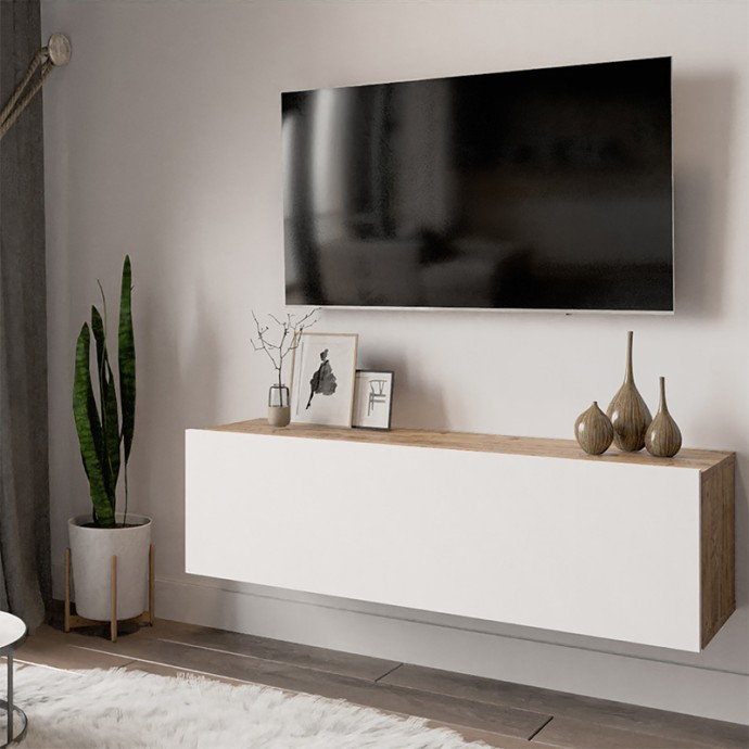 ΕΠΙΠΛΟ ΤΗΛΕΟΡΑΣΗΣ ΕΠΙΤΟΙΧΙΟ SERIT ΛΕΥΚΟ-OAK 100X31,5X29,5ΕΚ