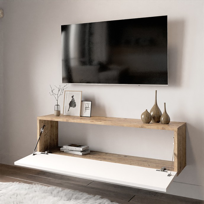 ΕΠΙΠΛΟ ΤΗΛΕΟΡΑΣΗΣ ΕΠΙΤΟΙΧΙΟ SERIT ΛΕΥΚΟ-OAK 100X31,5X29,5ΕΚ