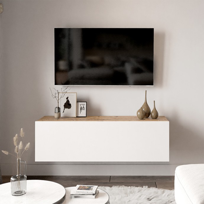 ΕΠΙΠΛΟ ΤΗΛΕΟΡΑΣΗΣ ΕΠΙΤΟΙΧΙΟ SERIT ΛΕΥΚΟ-OAK 100X31,5X29,5ΕΚ