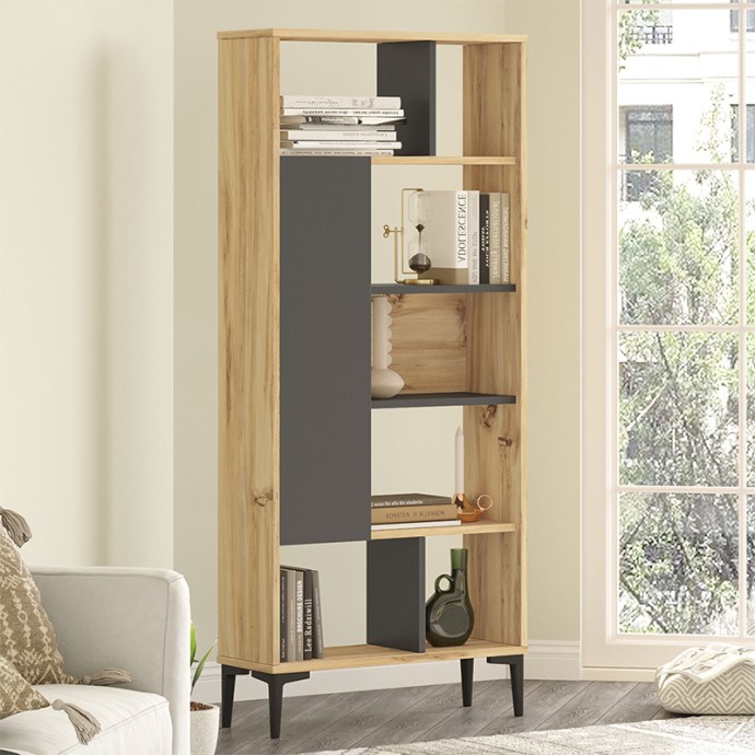 ΒΙΒΛΙΟΘΗΚΗ NEVILLE ΦΥΣΙΚΟ-ΑΝΘΡΑΚΙ 72X25X163.3ΕΚ