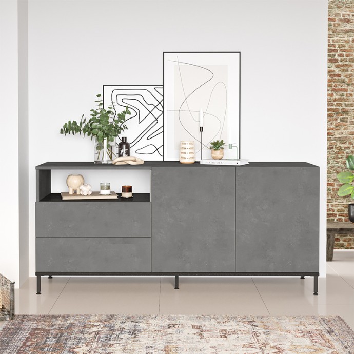 ΜΠΟΥΦΕΣ EVALUATE ΑΝΘΡΑΚΙ ANTIQUE-WENGE 170X46.5X75.5ΕΚ